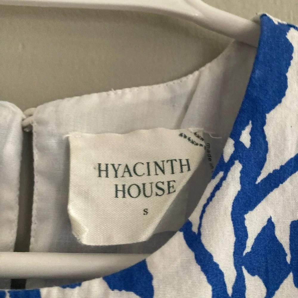Tuckernuck Hyacinth House Blue Floral Puff Sleeve Blouse Size S Preppy